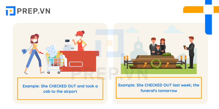 Phrasal verb Check out