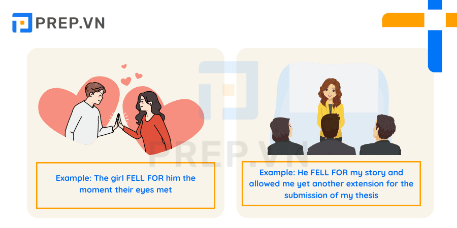 Phrasal verb Fall - Fall for