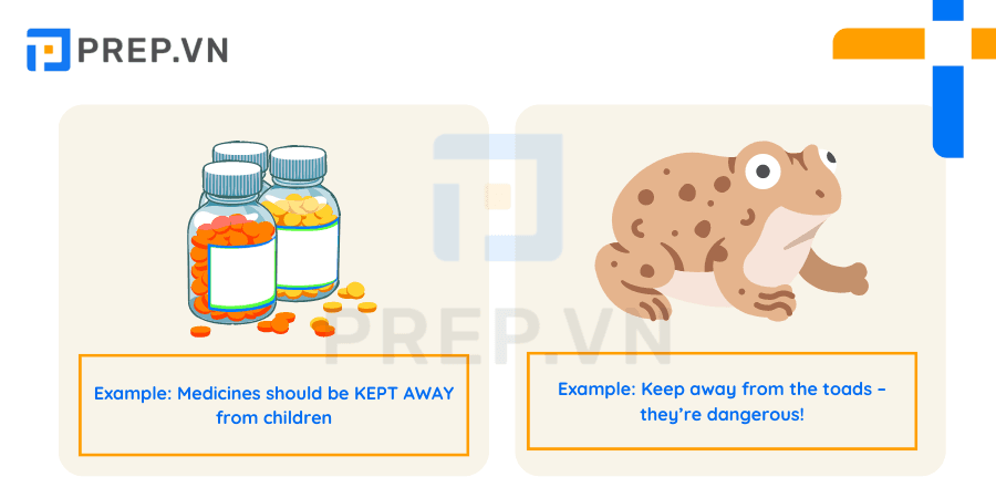 Phrasal verb Keep away