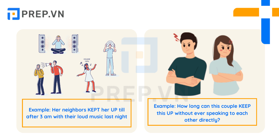 Phrasal verb Keep out up