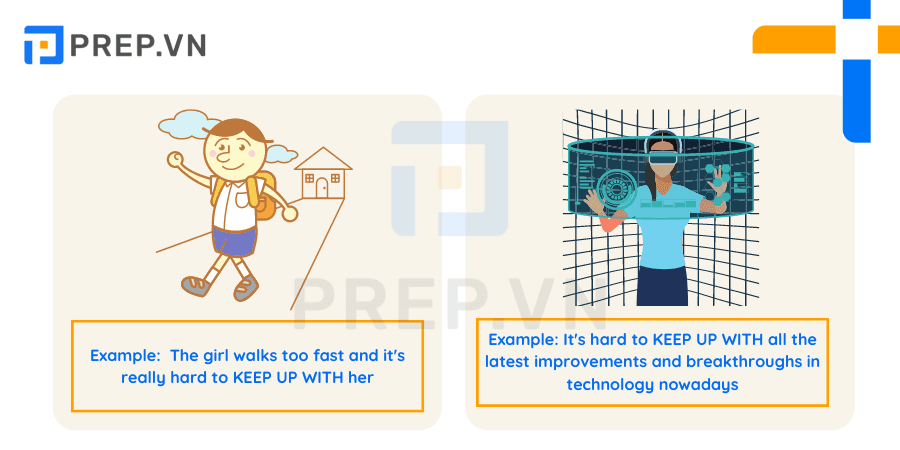 Phrasal verb Keep up with