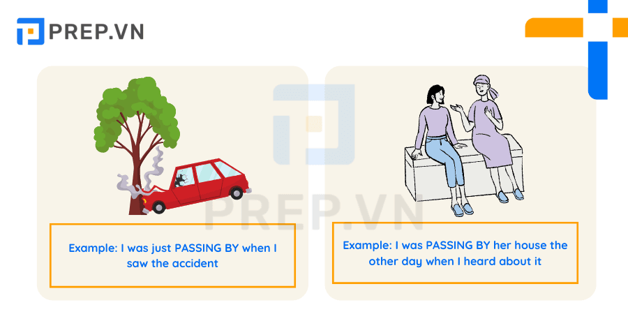 Phrasal verb Pass by