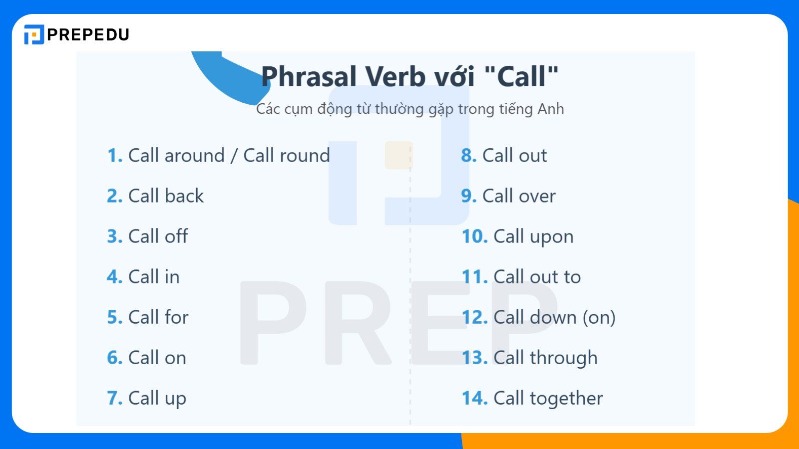 Phrasal Verb với Call thường gặp trong tiếng Anh