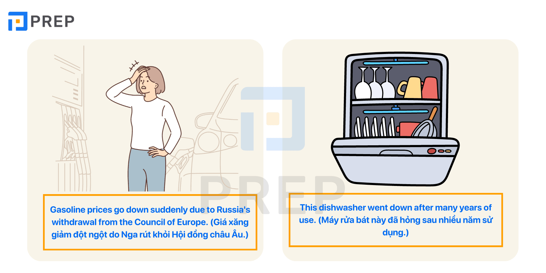 Go down - Phrasal Verb với Go
