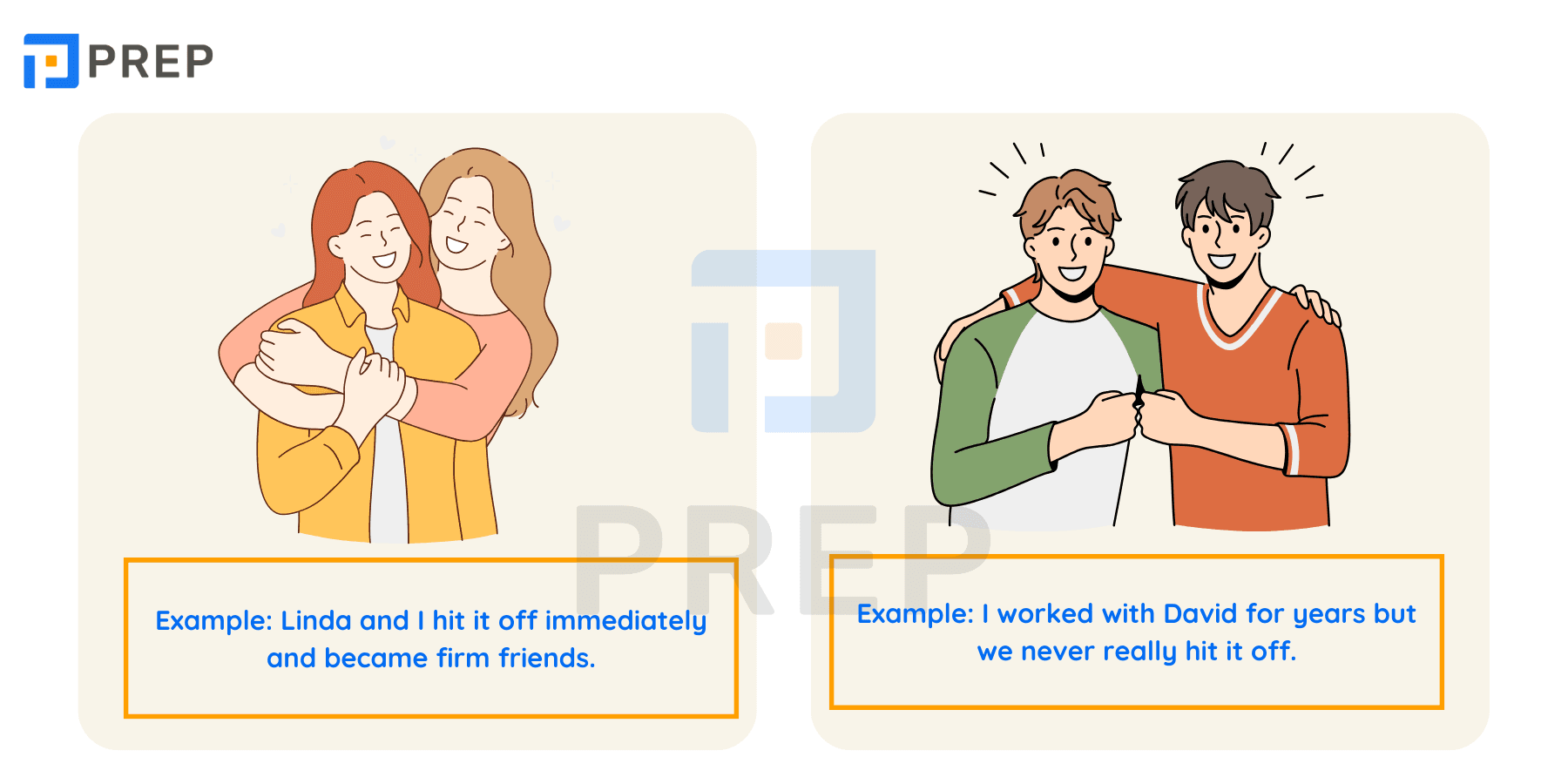 Phrasal verb Hit it off trong tiếng Anh