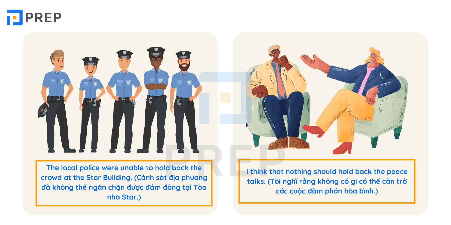 Hold back - Phrasal verb với Hold