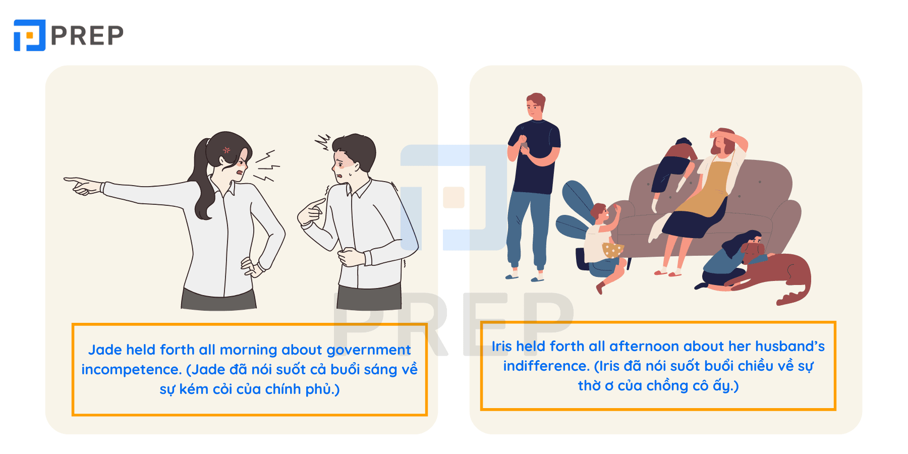 Hold forth - Phrasal verb với Hold