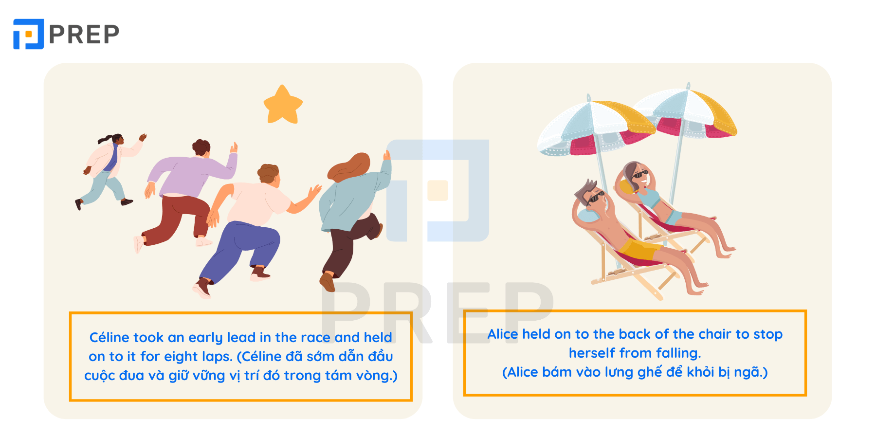 Hold onto - Phrasal verb với Hold