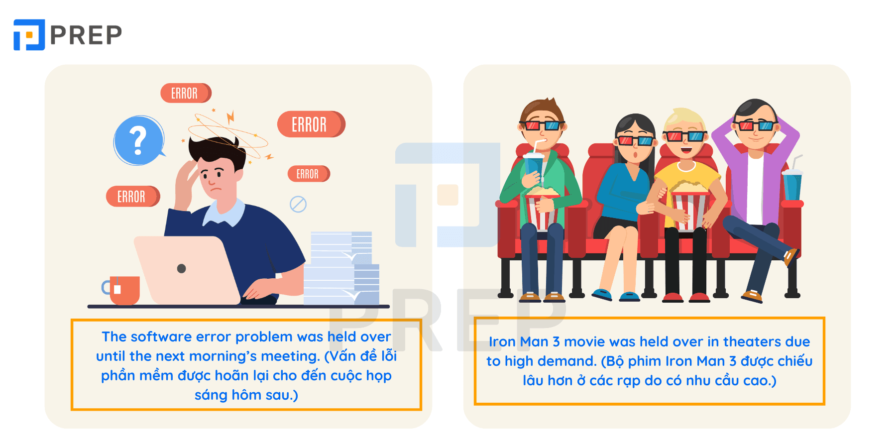 Hold over - Phrasal verb với Hold