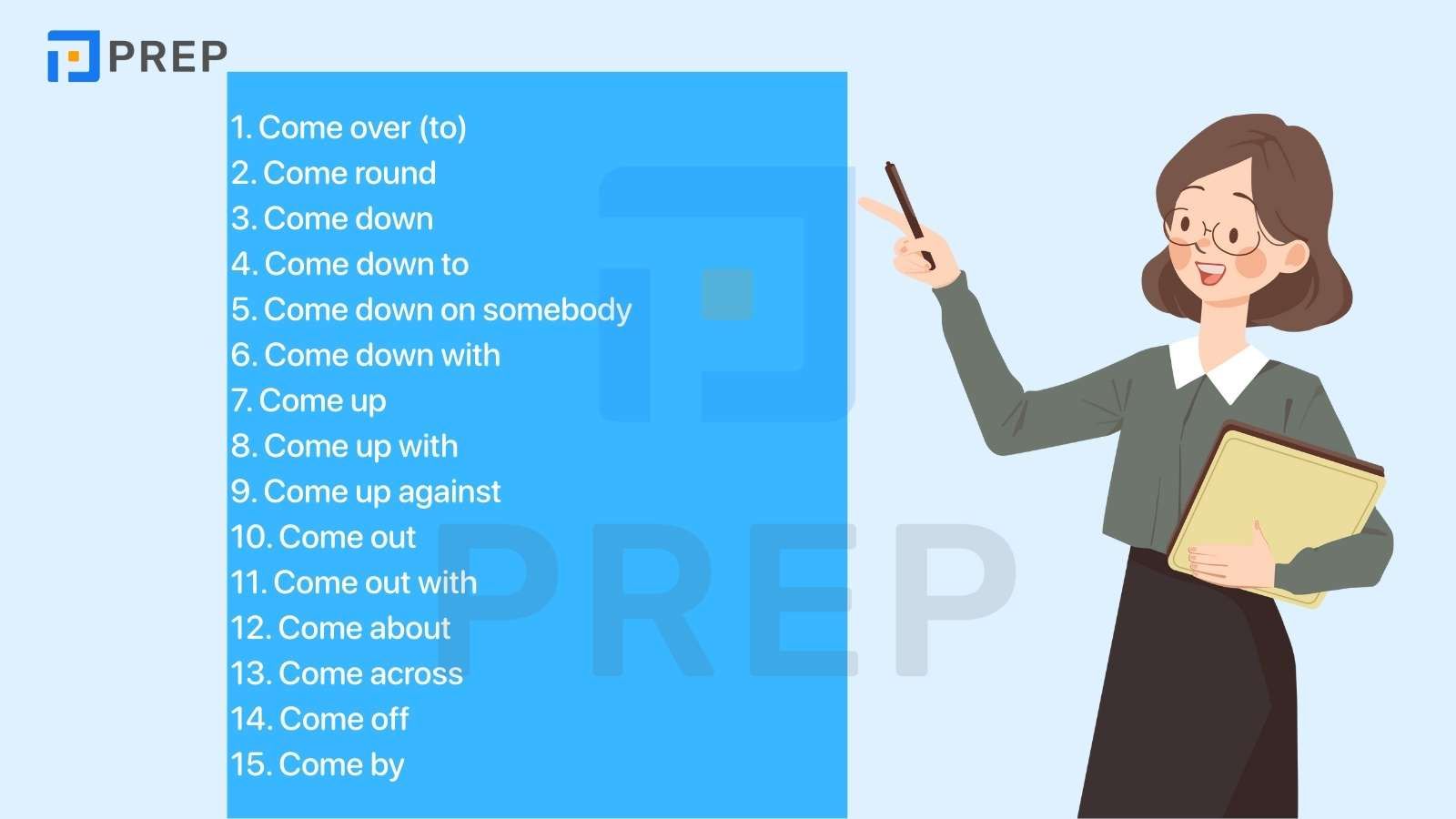 Phrasal verbs thông dụng với Come