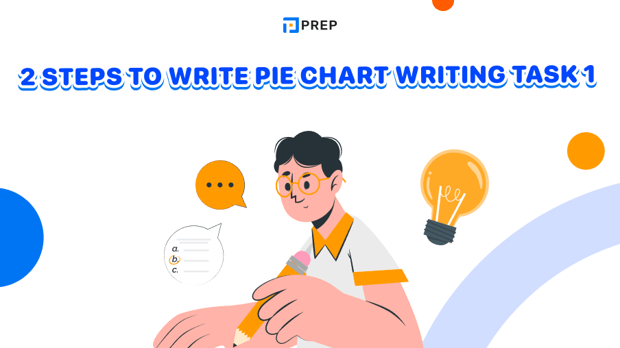 2 steps to write Pie chart Writing Task 1