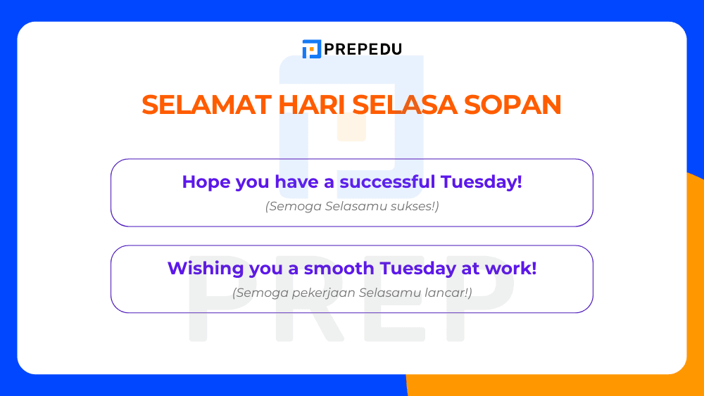 Ucapan Selasa Profesional dalam Bahasa Inggris