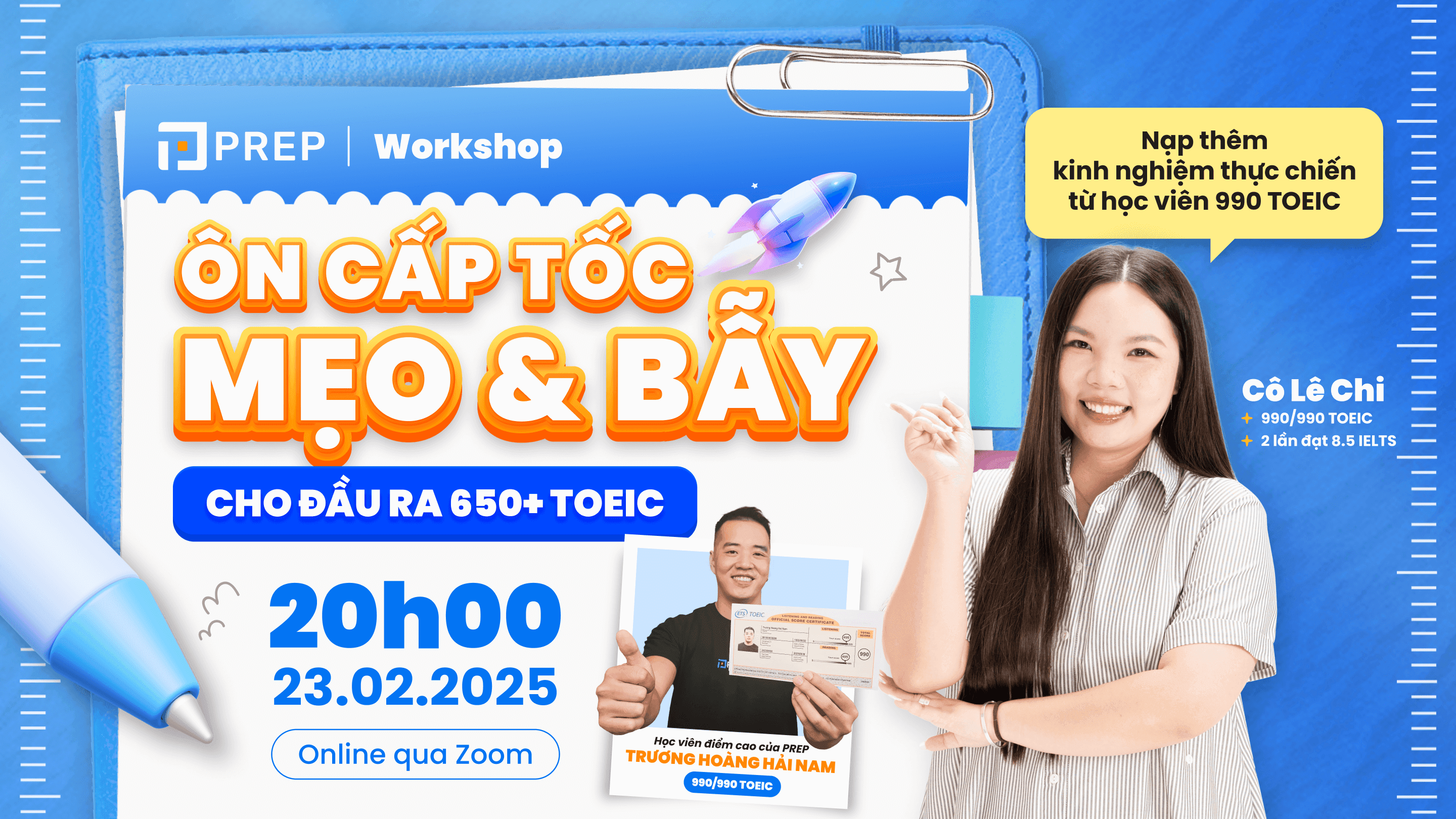 PREP Workshop TOEIC "Ôn cấp tốc mẹo và bẫy cho đầu ra 650+ TOEIC"