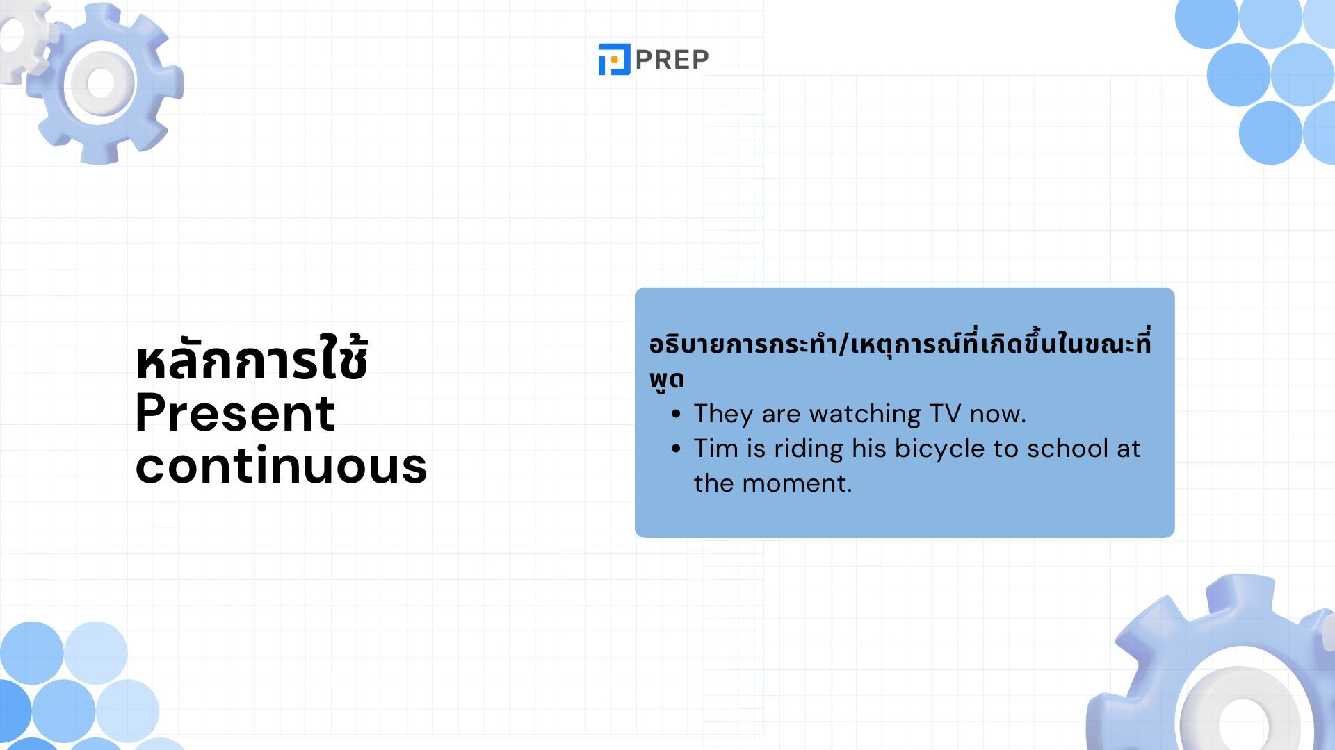 Present Continuous Tense - โครงสร้างและตัวอย่างประโยคในภาษาอังกฤษ