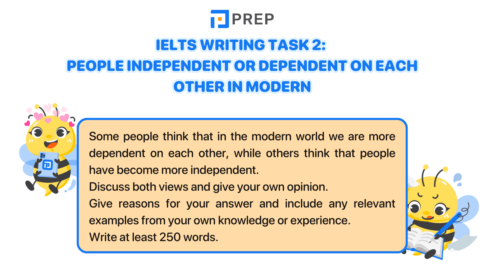 IELTS Writing Task 2 People independent or dependent on each other in modern society