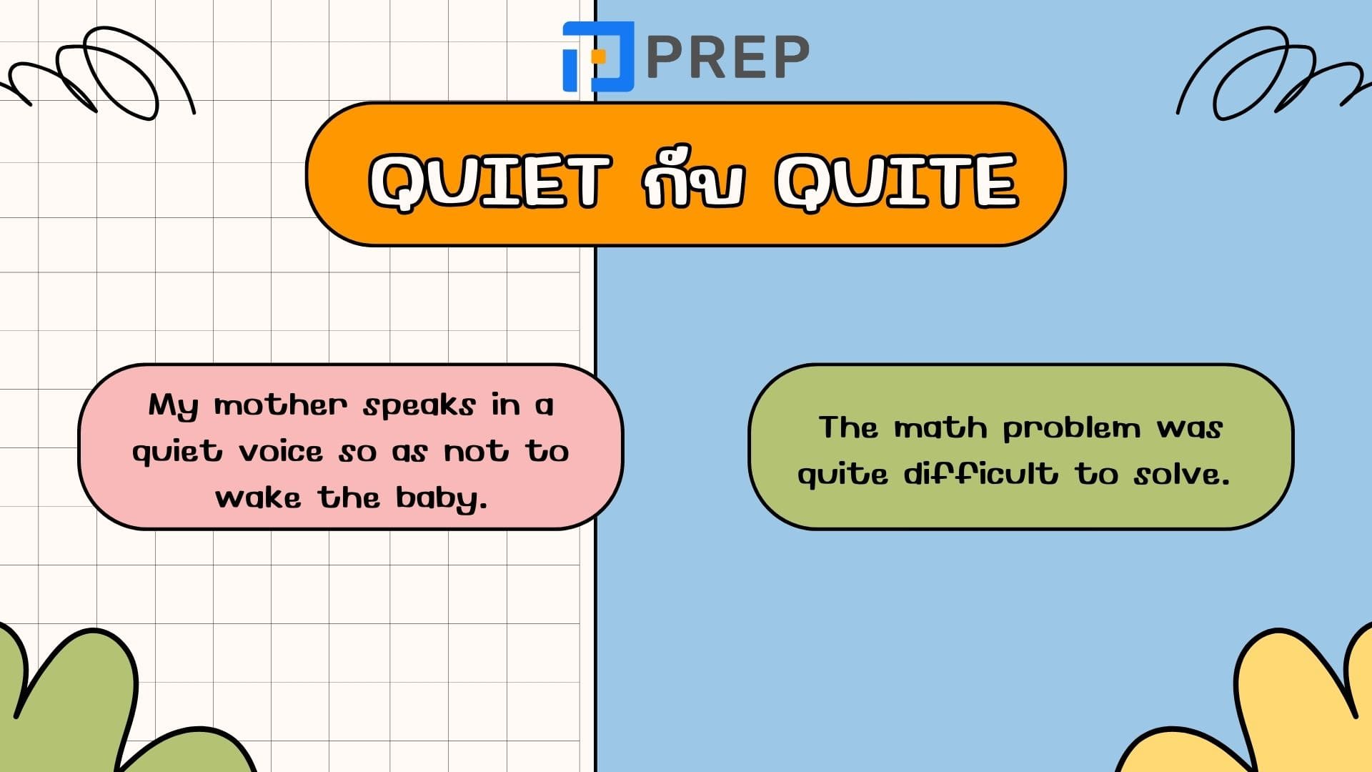ความแตกต่างระหว่าง Quite กับ Quiet 