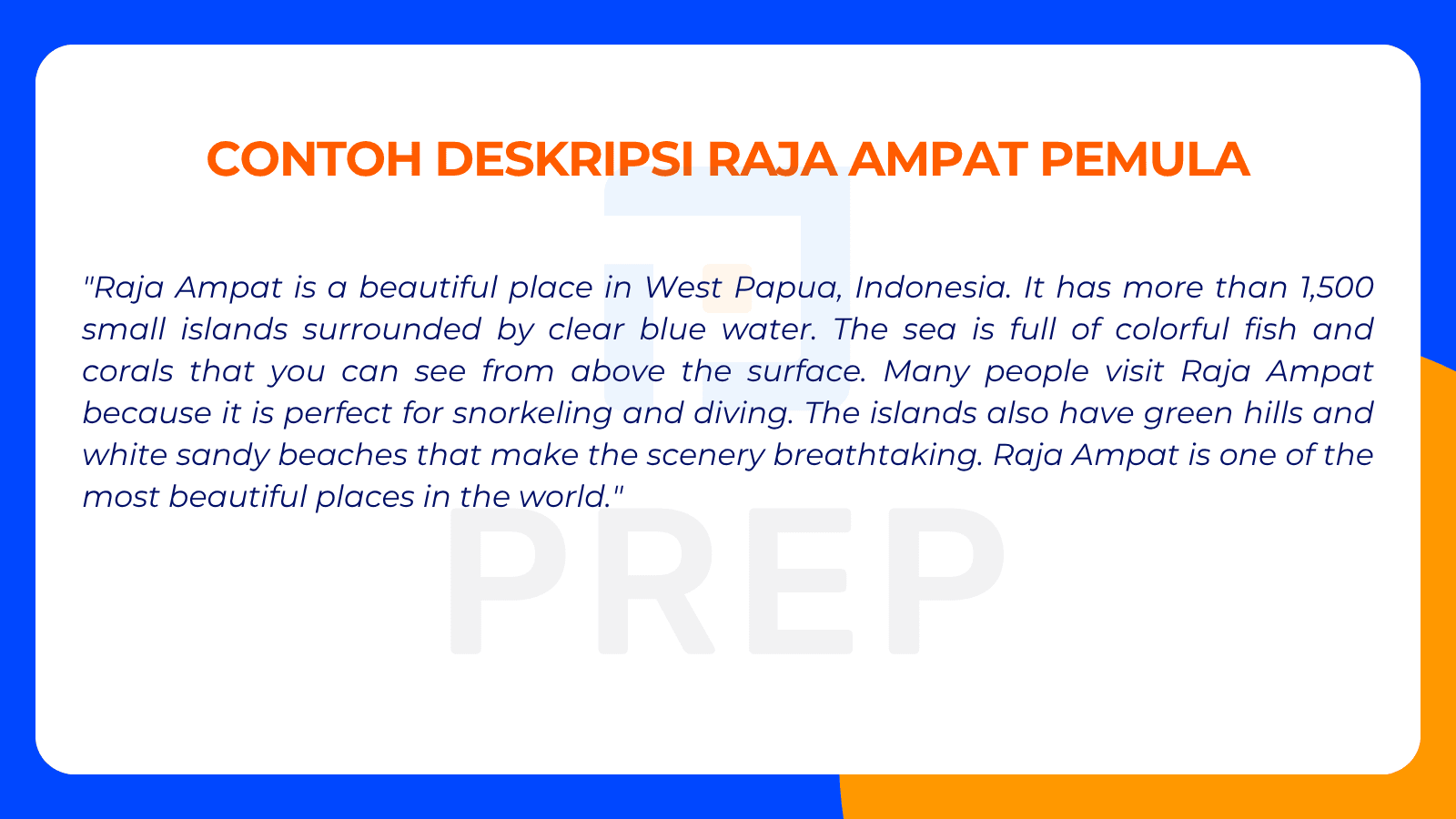 Contoh Deskripsi Raja Ampat Pemula