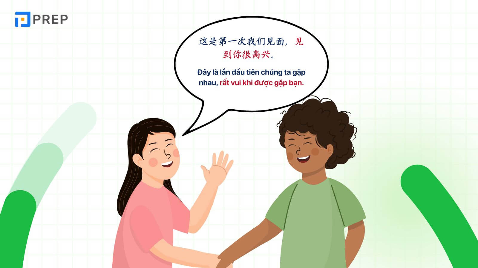 Rất vui được gặp bạn tiếng Trung thông dụng đó là 见到你很高兴