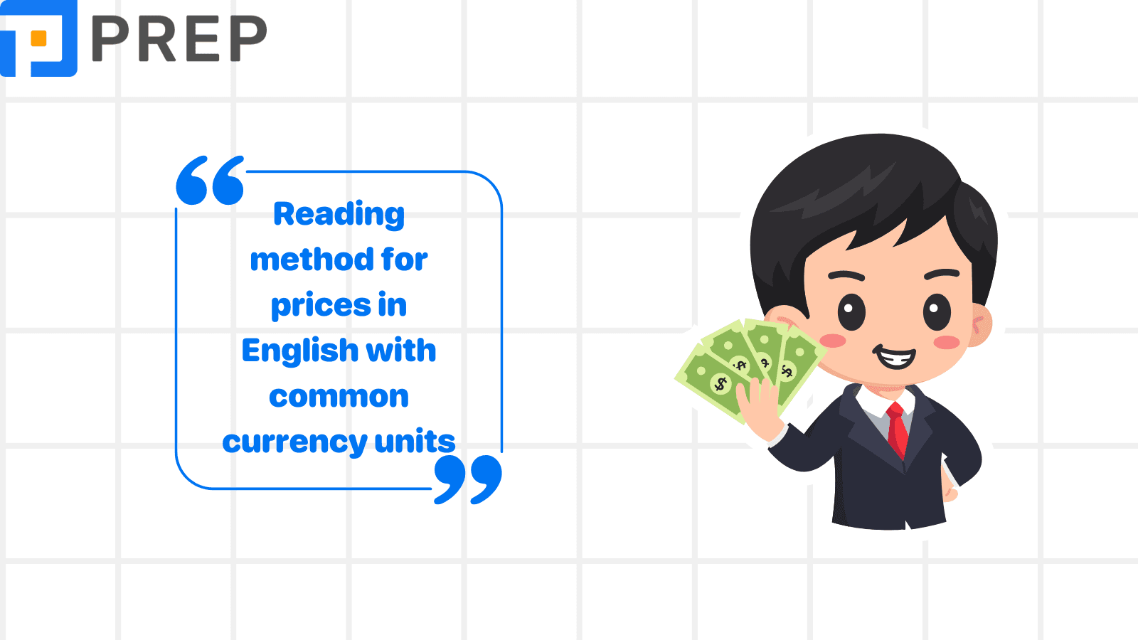 Reading method for prices in English with common currency units