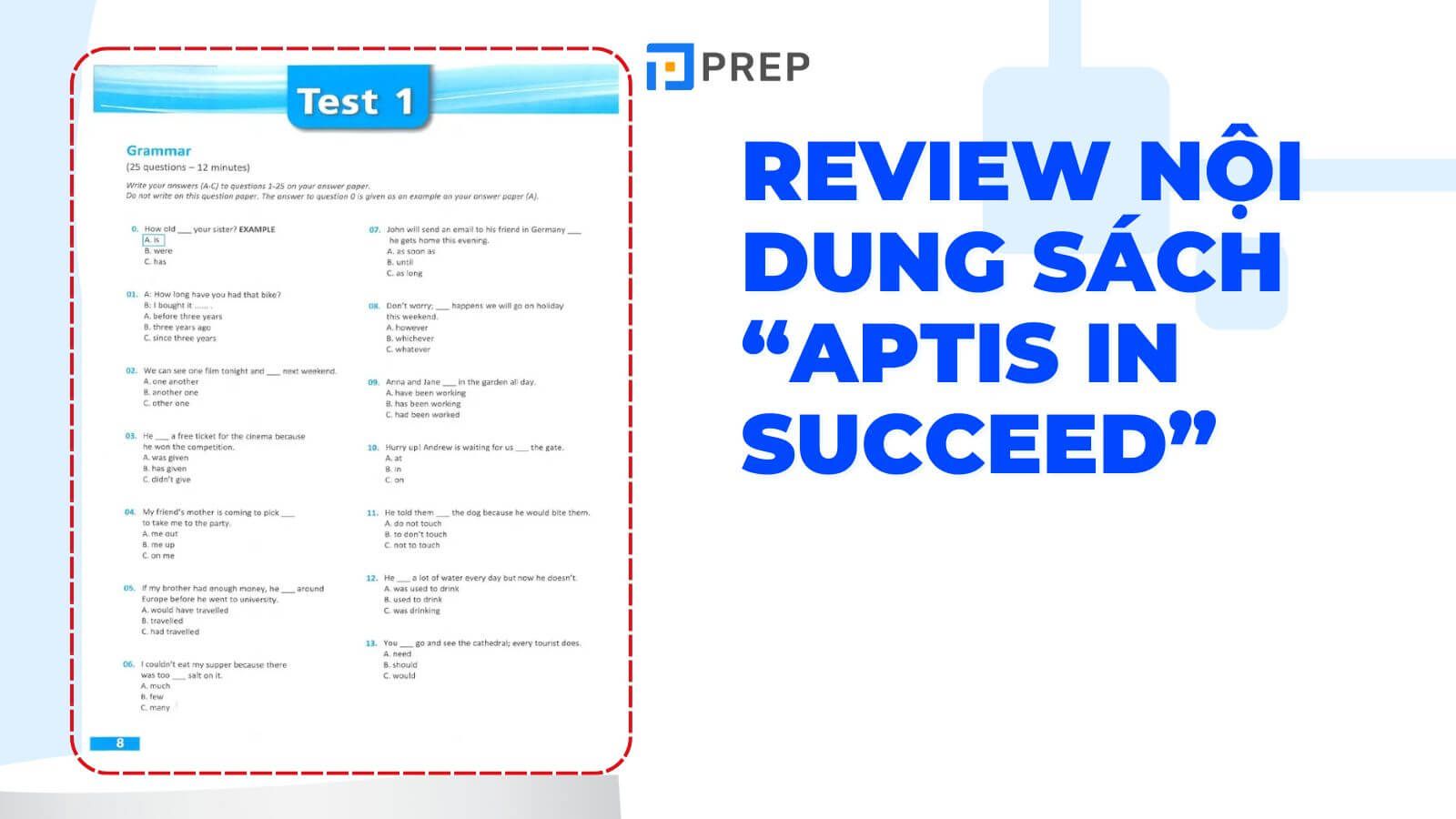 Review chi tiết nội dung sách Succeed in Aptis