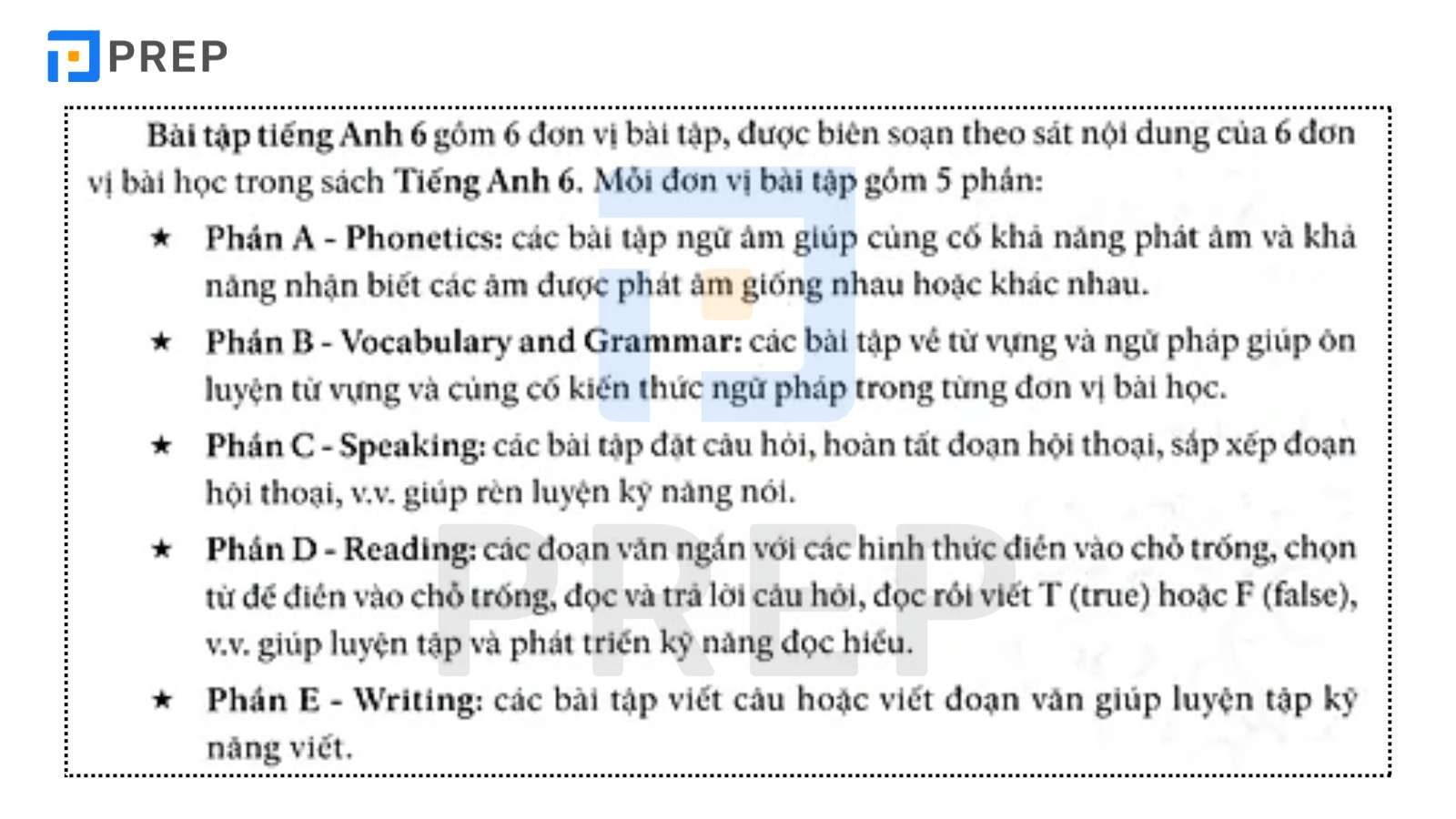 Review Nội Dung Tiếng Anh Lớp 6 Mai Lan Hương