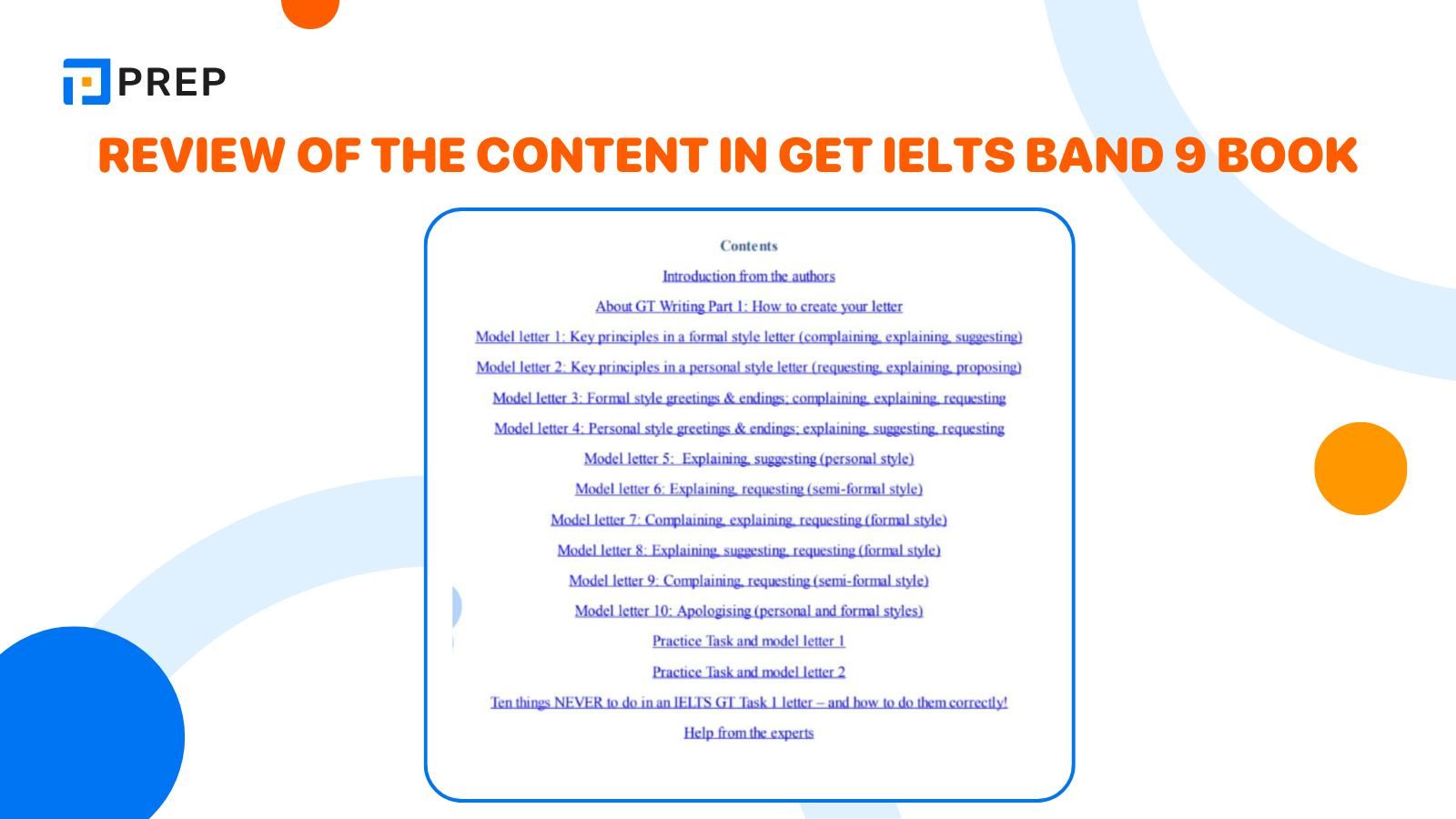 Review content of the Get IELTS Band 9