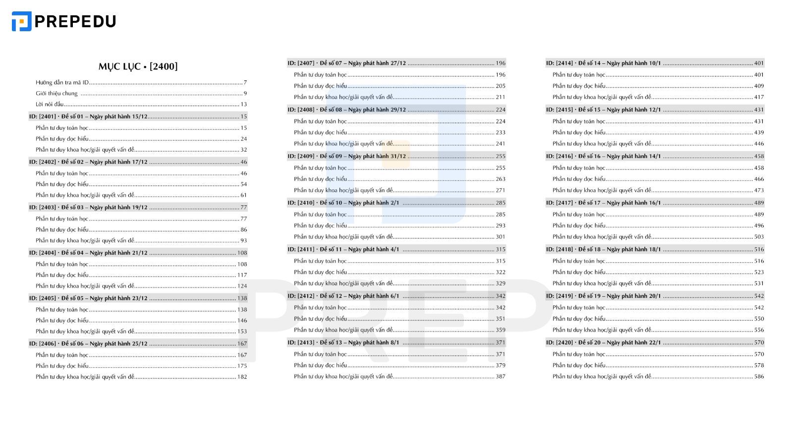 20 đề luyện thi đánh giá tư duy Bách khoa Hà Nội