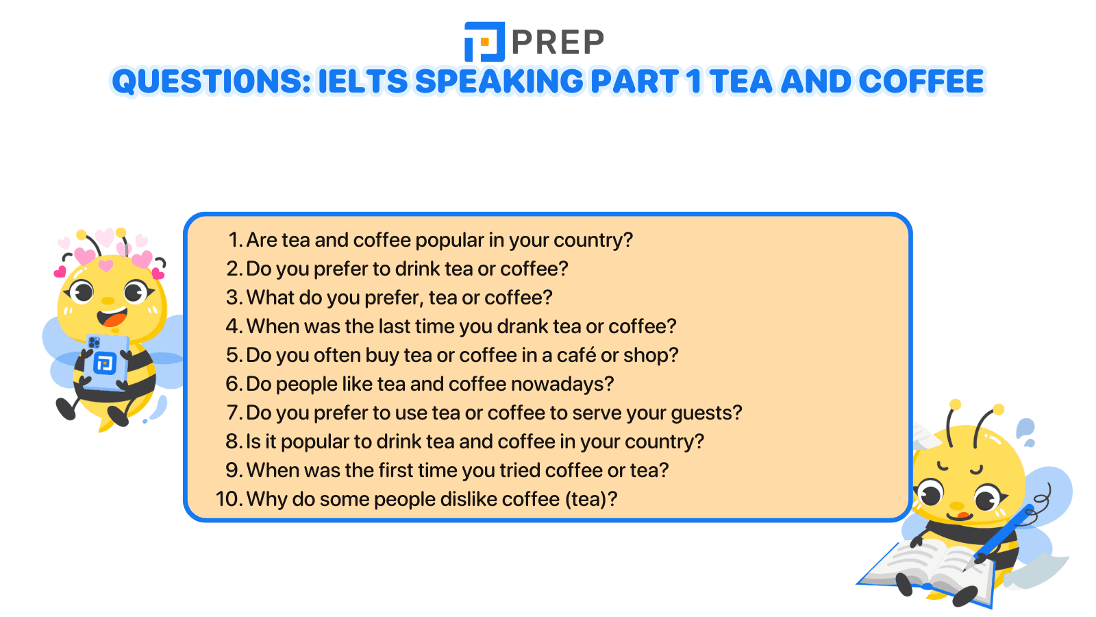 Sample IELTS Speaking Part 1 Tea and coffee