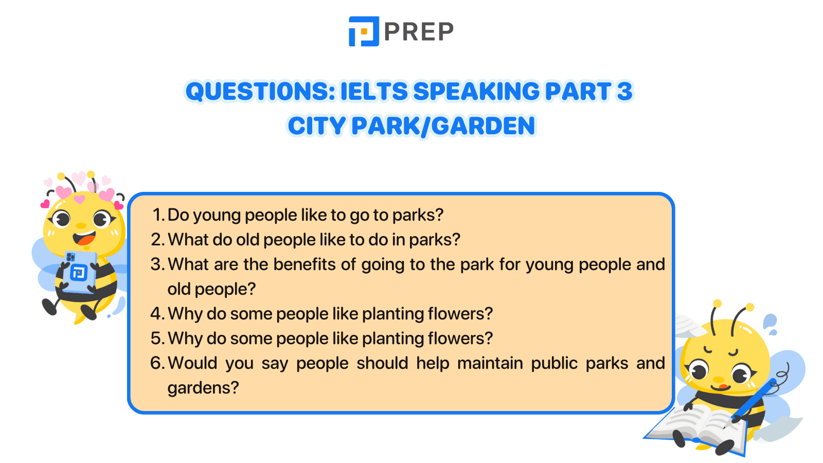 IELTS Speaking Part 3 City park/garden