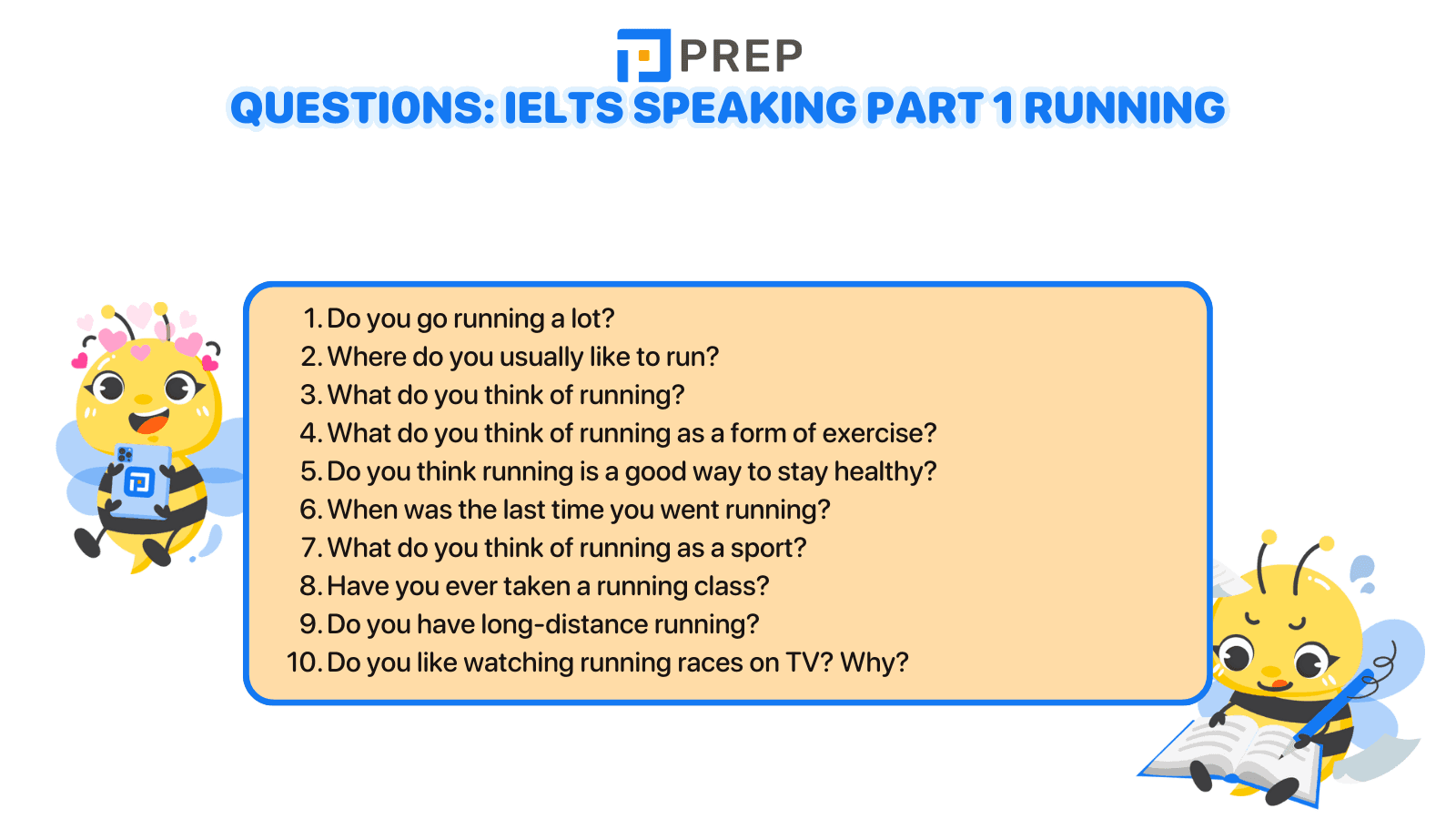 Sample questions IELTS Speaking Part 1 Running