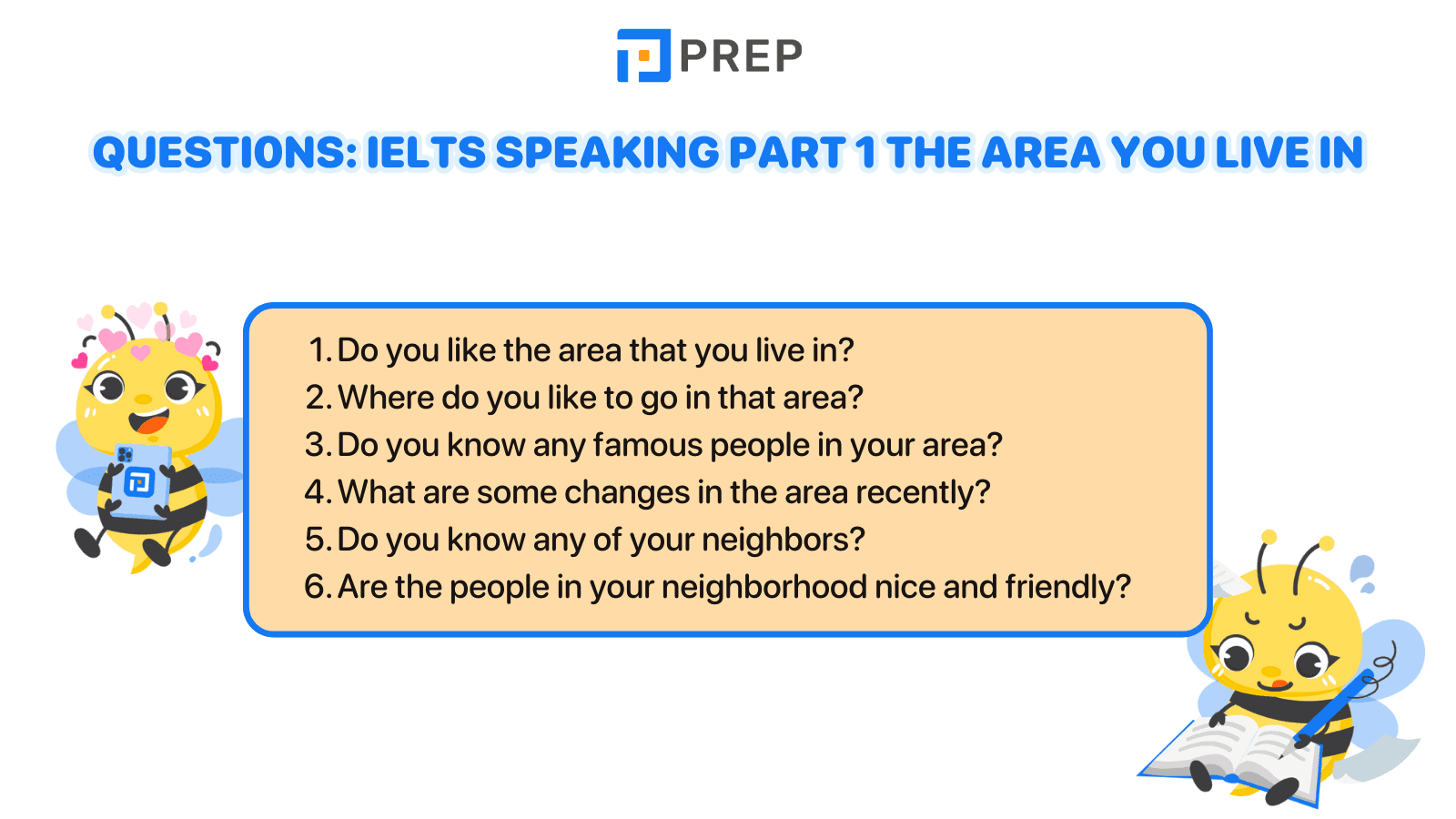 IELTS Speaking Part 1 The area you live in