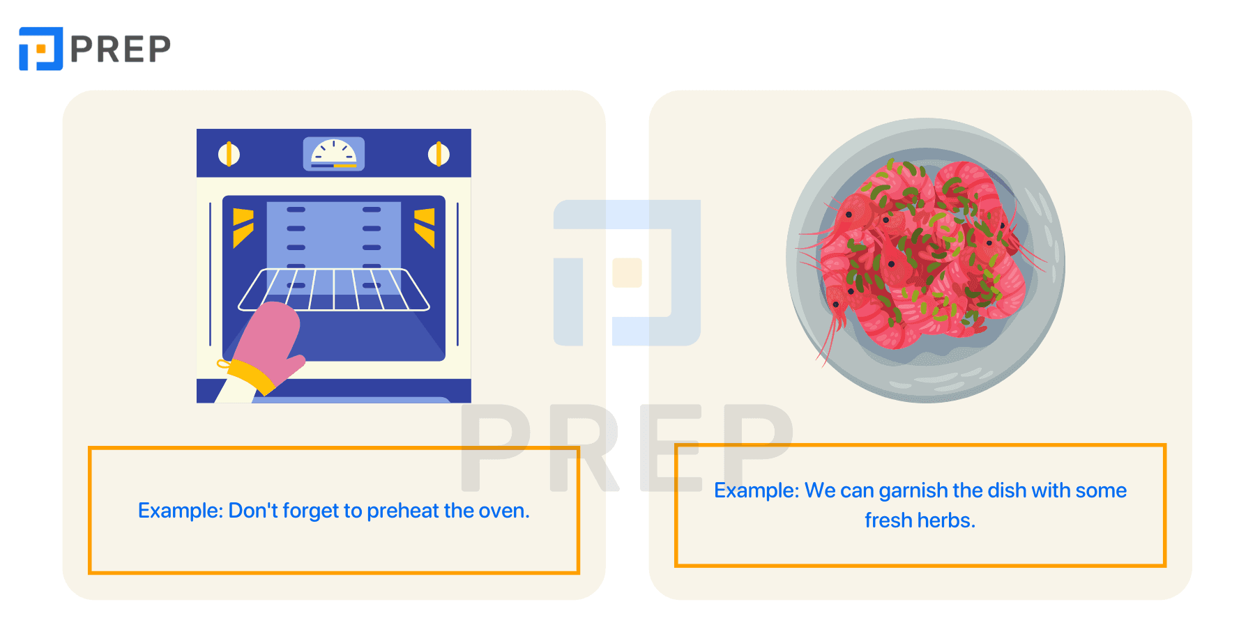 Sample sentences used while cooking in English