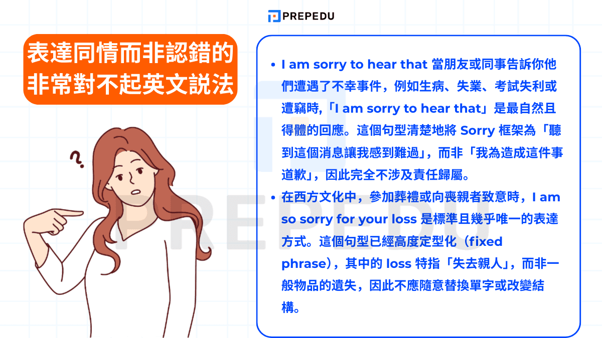 表達同情而非認錯的非常對不起英文説法