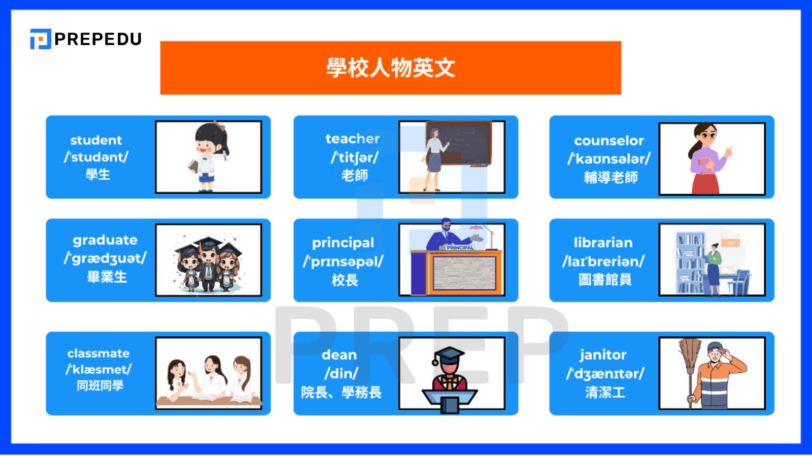 學校人物英語詞彙