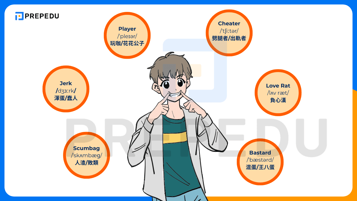 關於渣男英文的詞彙