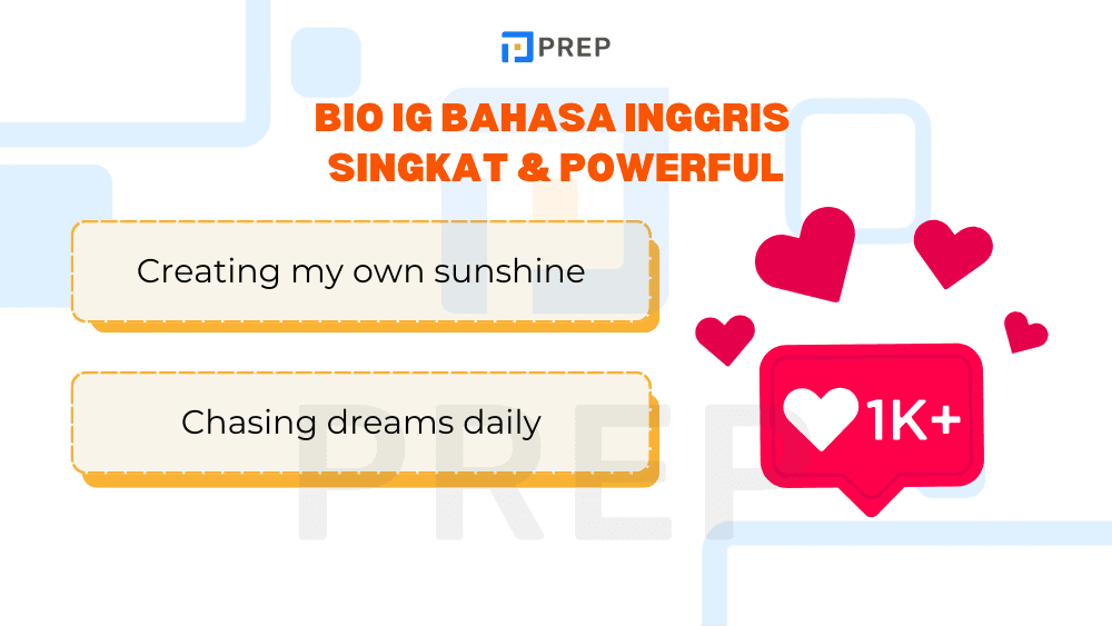 Bio IG Bahasa Inggris Singkat & Powerful
