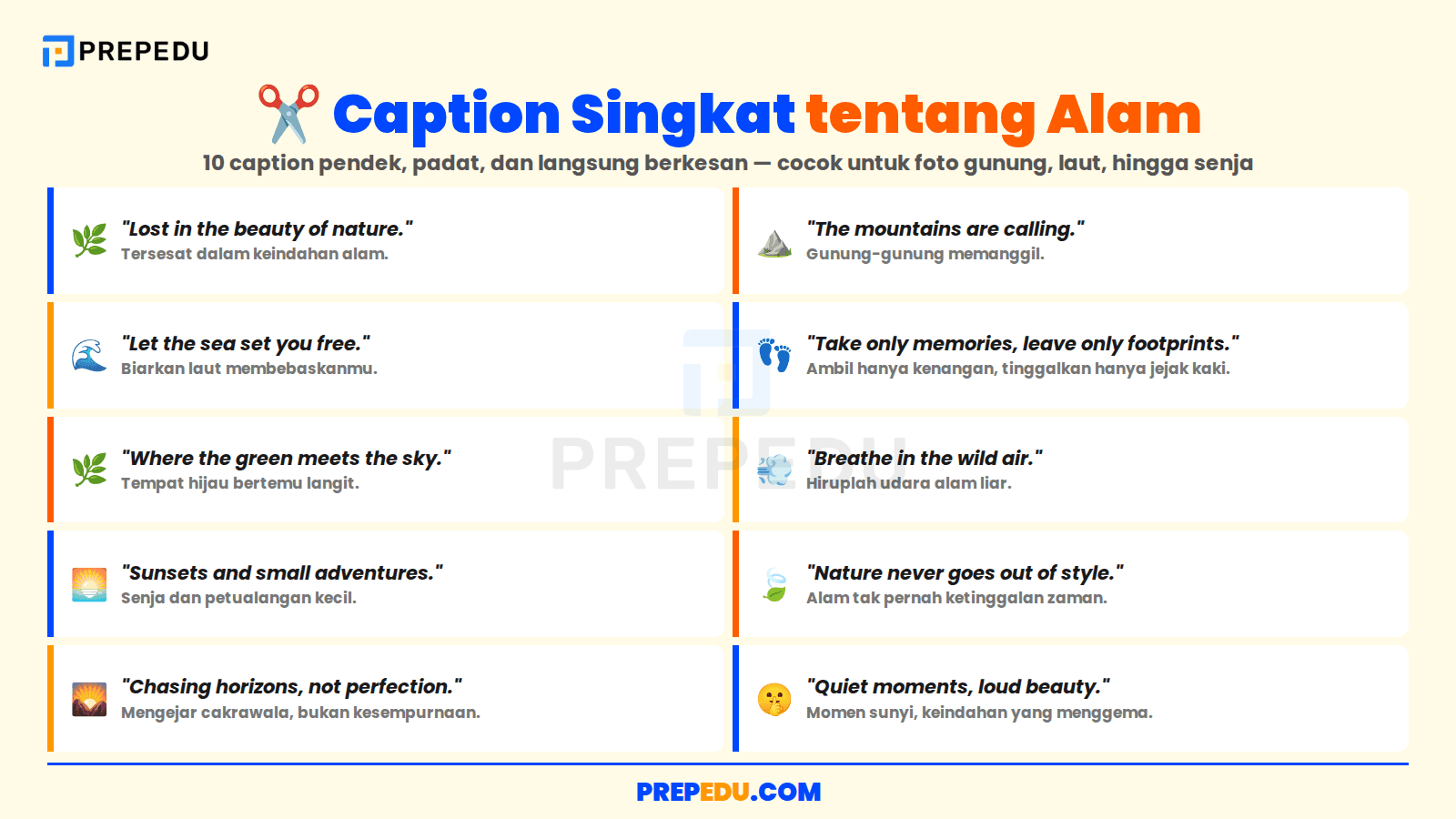 Caption Singkat tentang Alam Bahasa Inggris untuk Foto dan Instagram