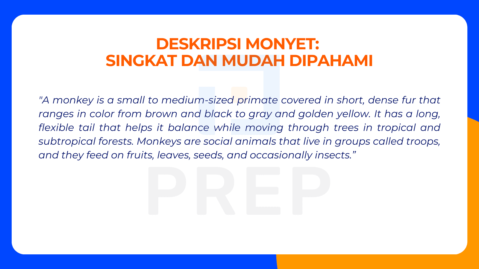 Contoh Deskripsi Monyet: Singkat dan Mudah Dipahami