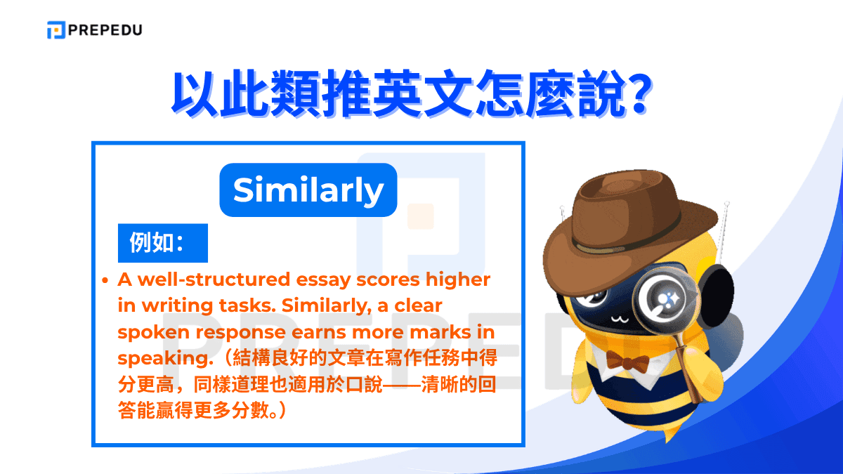 「Similarly」是一個英文​副詞，意為「類似地」或「同樣地」