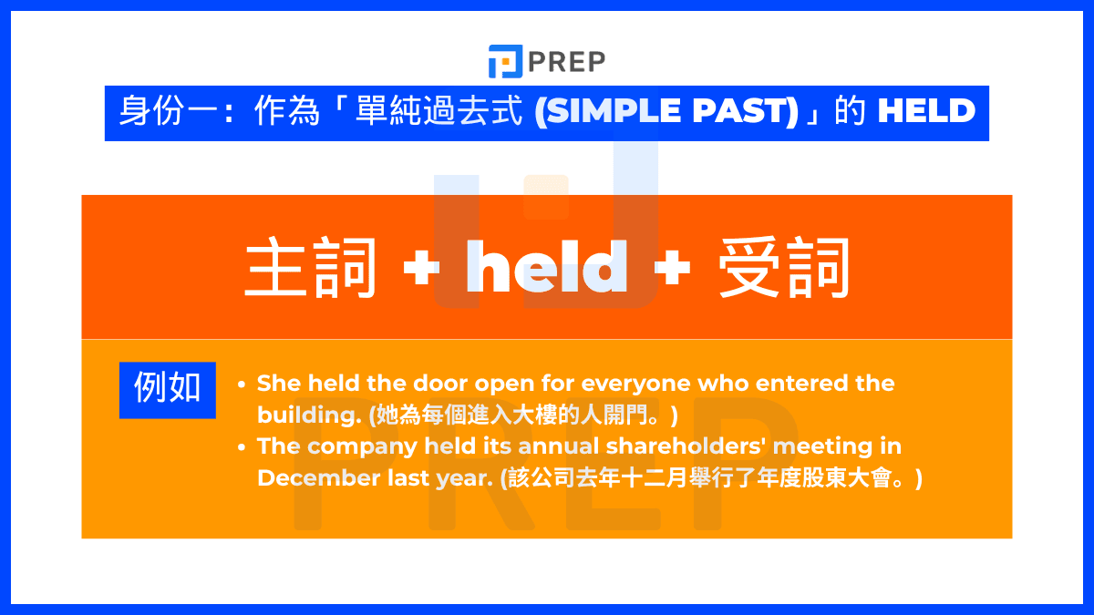 作為「單純過去式 (Simple Past)」的 Held