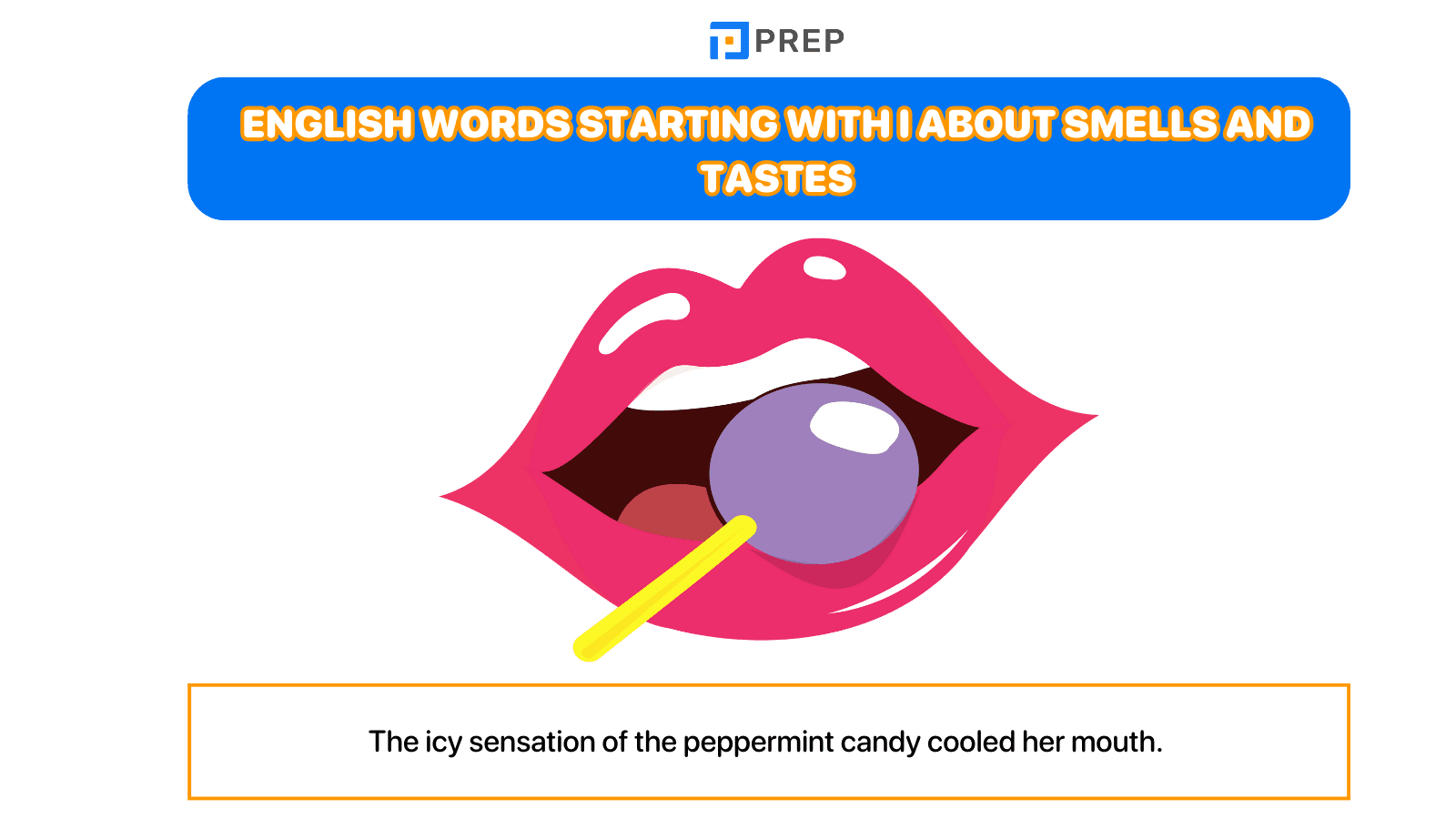 English words starting with I about smells and tastes