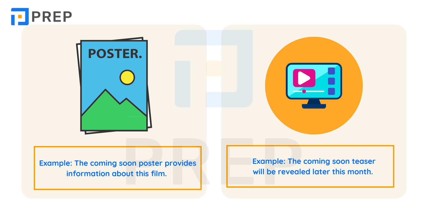 Some common phrases associated with Coming soon in English