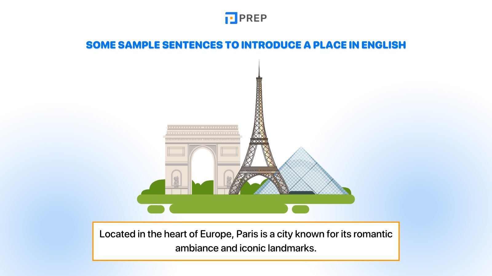 Some sample sentences to introduce a place in English