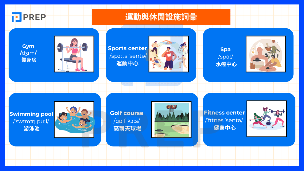 運動與休閒設施詞彙