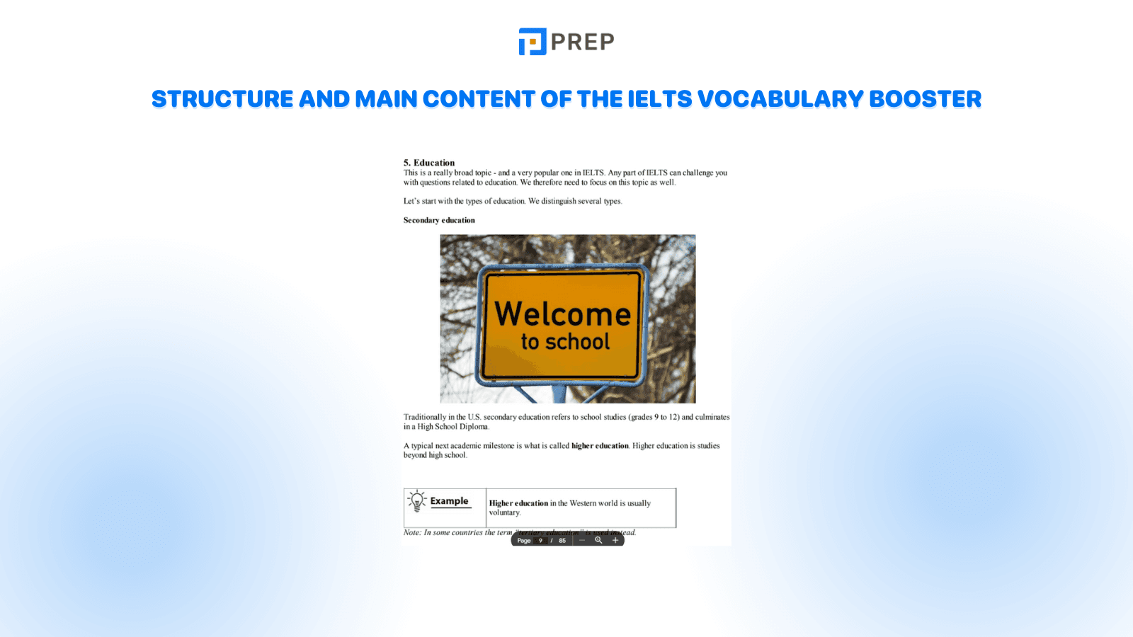 Structure and Main Content of the IELTS Vocabulary Booster