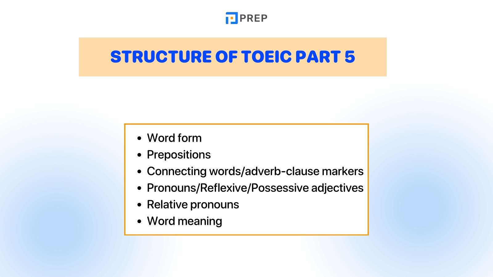 Structure of TOEIC Part 5