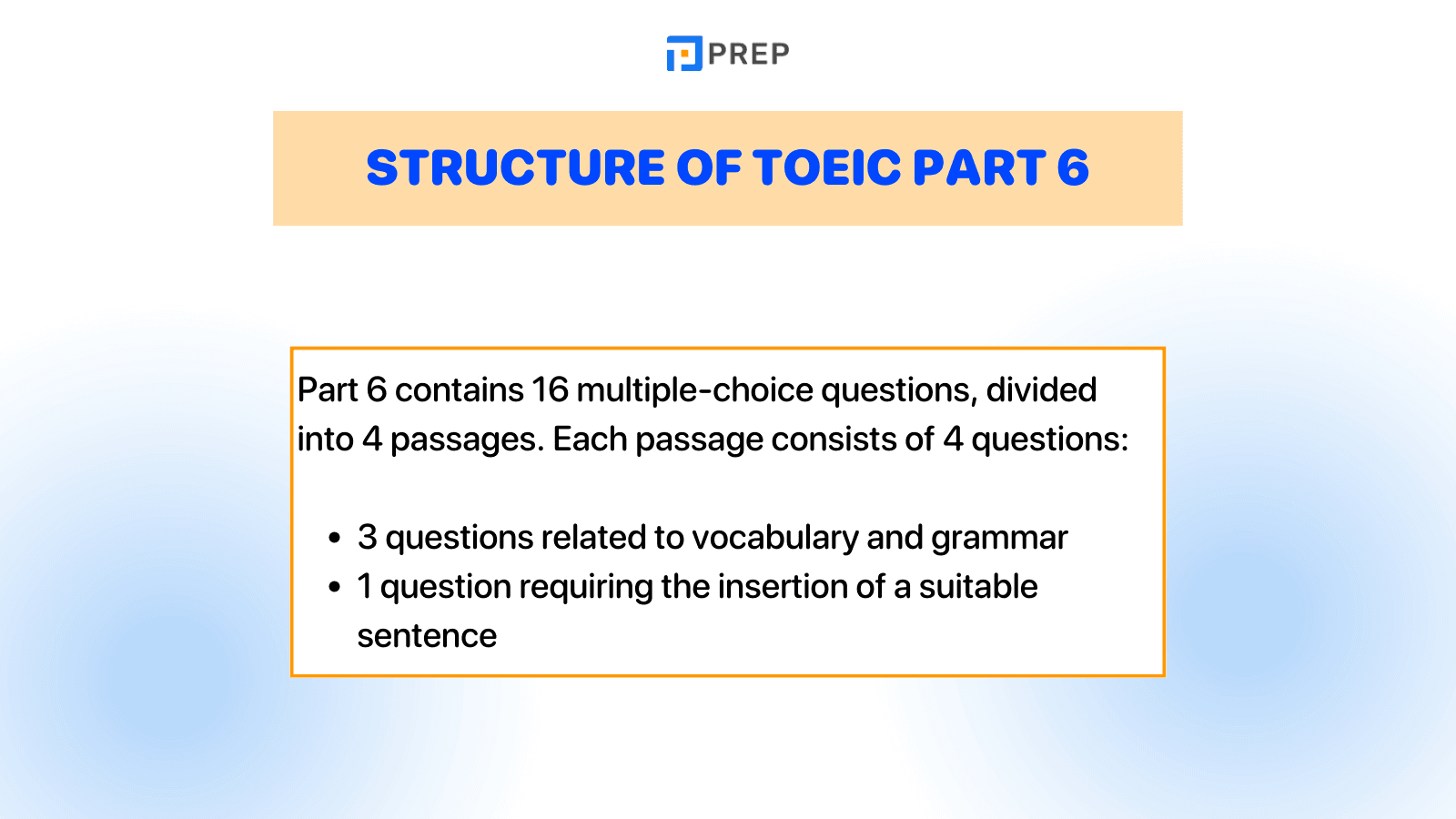 Structure of TOEIC Part 6 