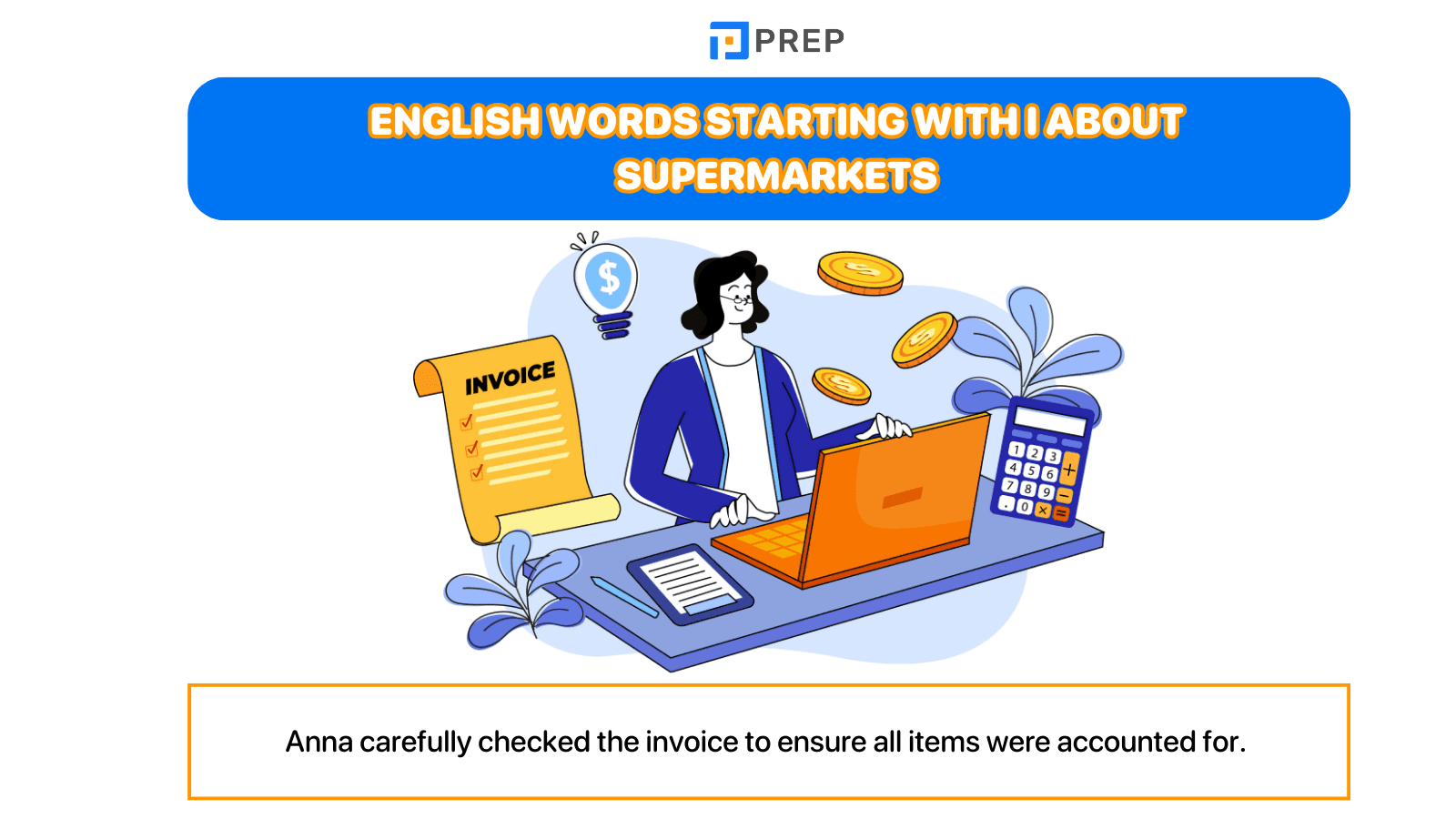 English words starting with I about supermarkets