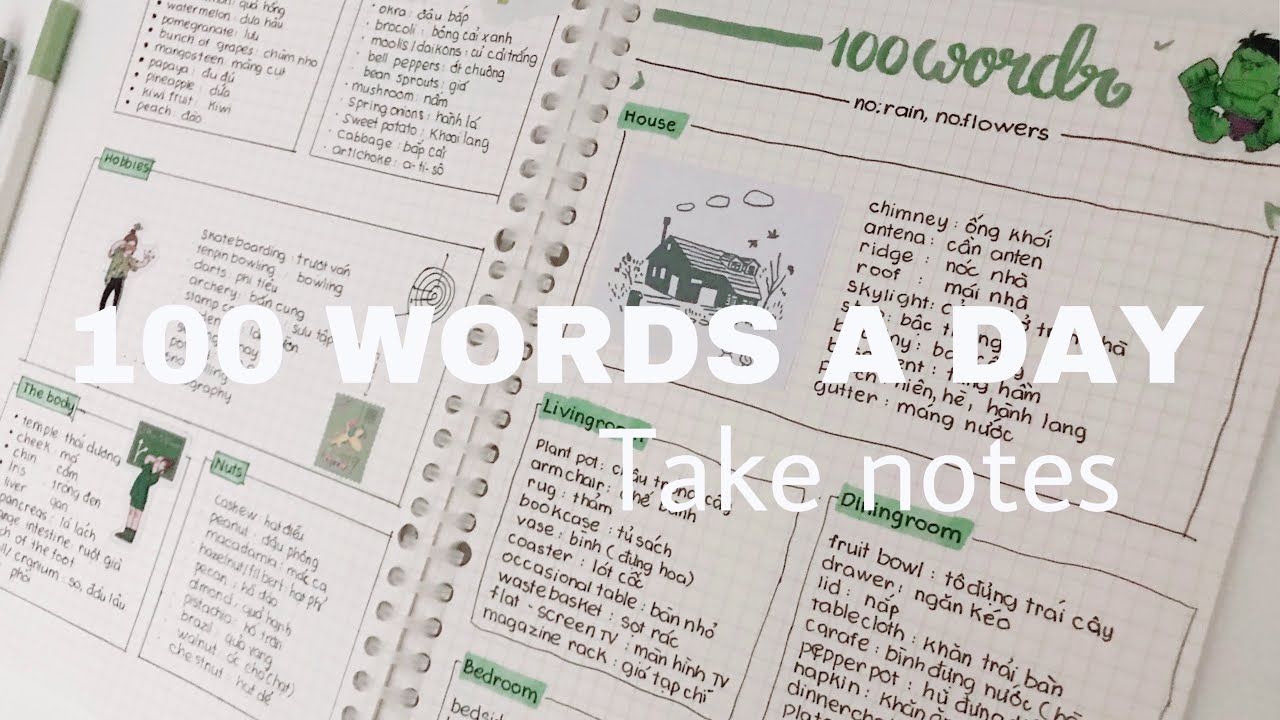 Takenote từ vựng tiếng Anh giúp bạn giỏi IELTS Listening mỗi ngày