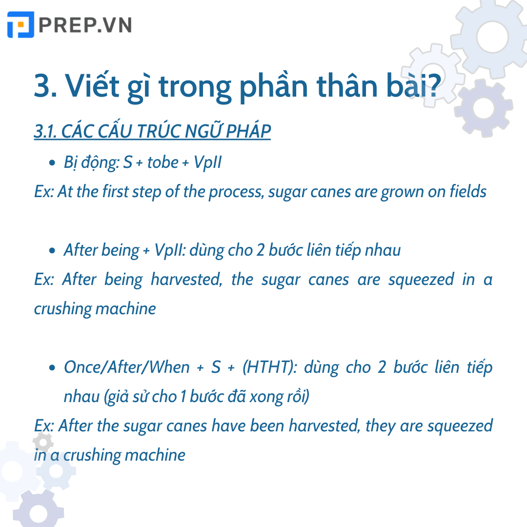 Các cấu trúc ngữ viết viết bài Process